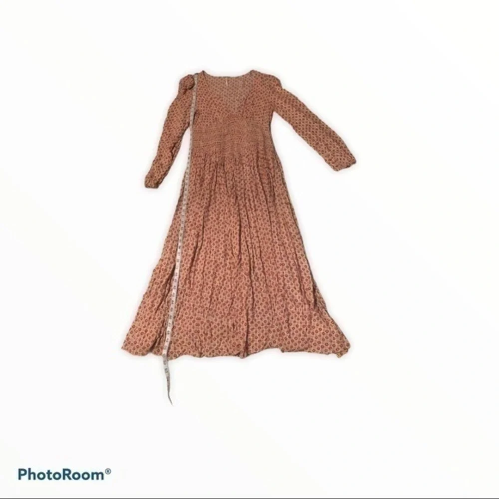 Free people long floral dress vintage inspired